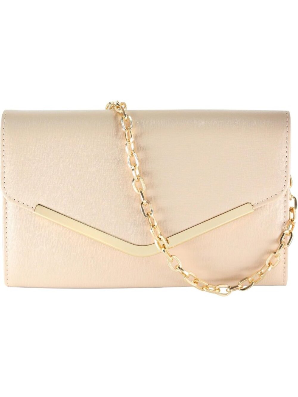 Women's Khaki Clutch Purse Envelope Handbag Detachable Chain for Evening Bag